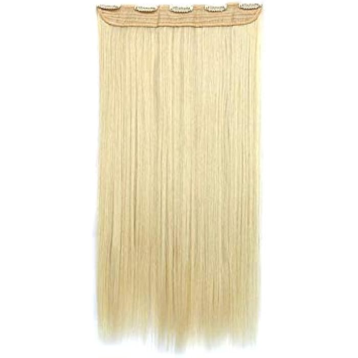 DILLARDS Light Yellow Long Straight Hair Extension Women's Charming Seamless Synthetic Hair Accessory - Image 1